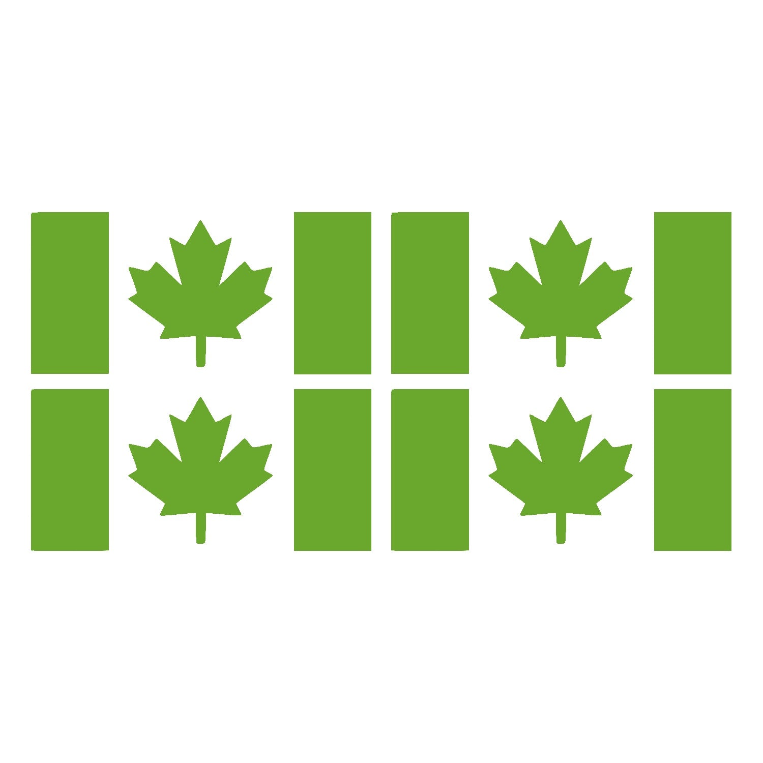 Lime Green Thick Stem Canada Flag Vinyl Decal – 4 Pack