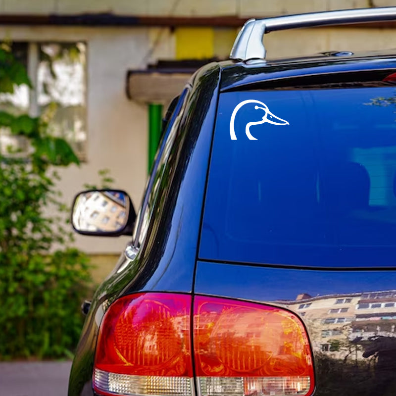 Mallard Duck Decal - Single | Wildlife & Hunting Vinyl Sticker | Aarna Kraft Canada  White On Car
