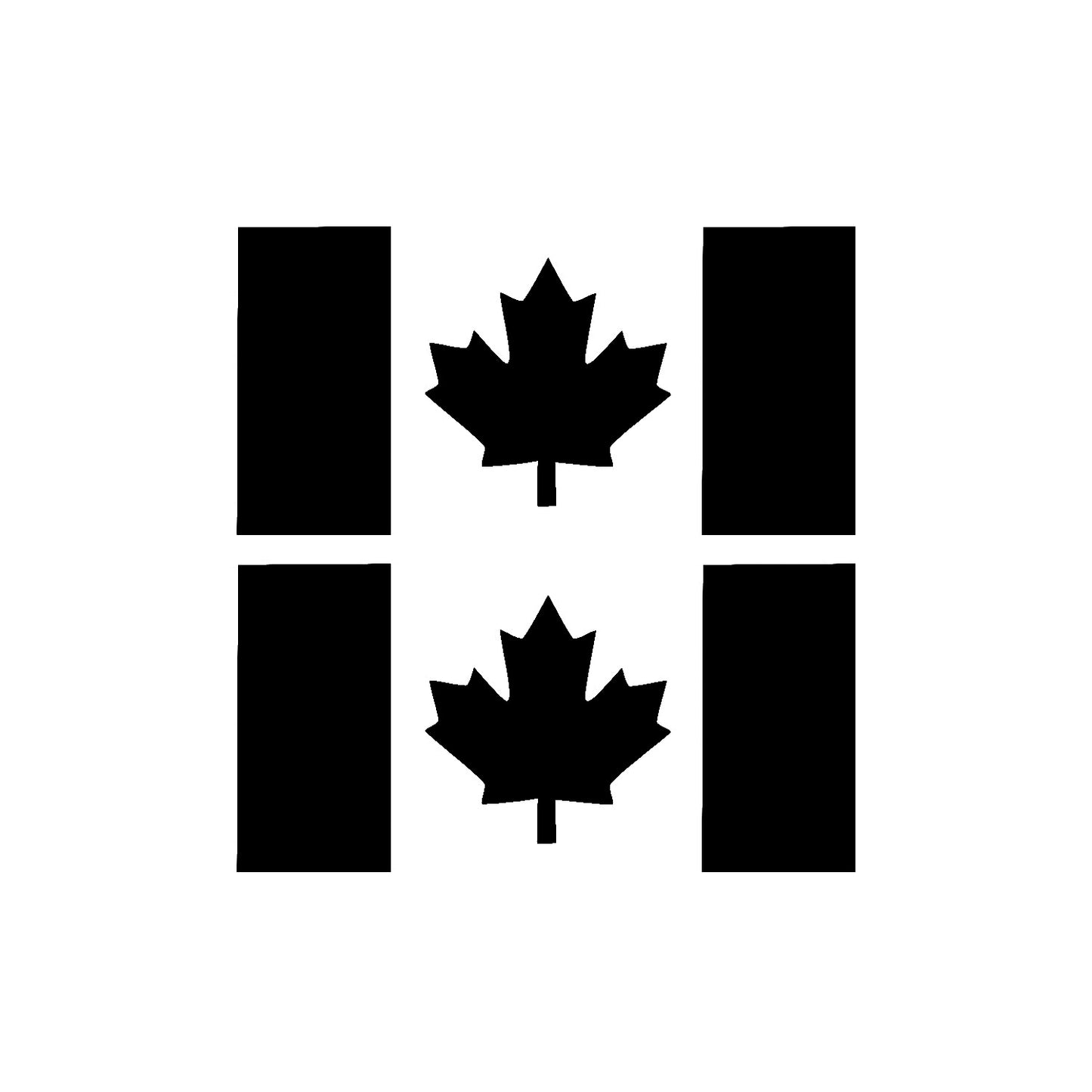 Matte Black Thick Stem Canada Flag Vinyl Decal – 2 Pack