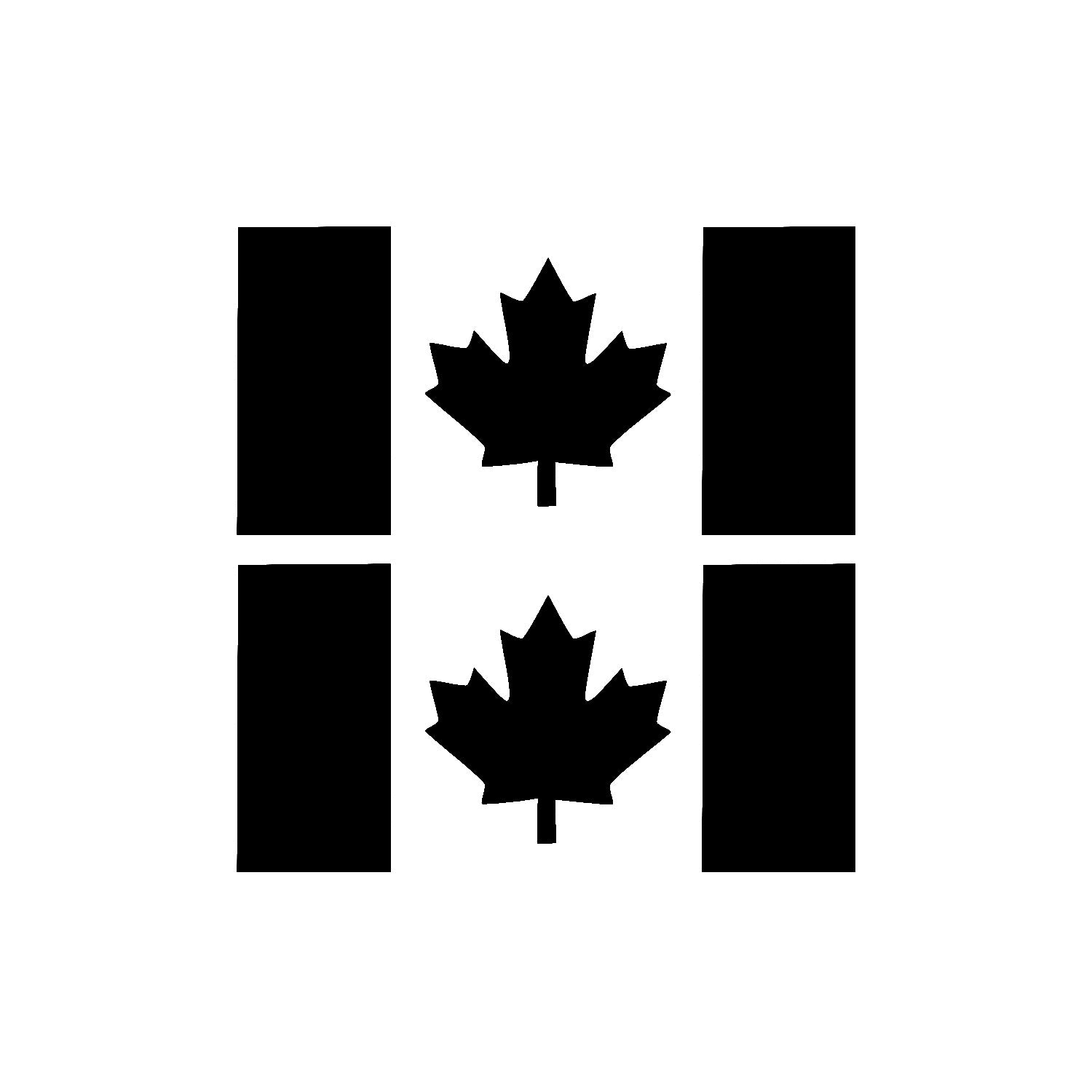 Matte Black Thick Stem Canada Flag Vinyl Decal – 2 Pack