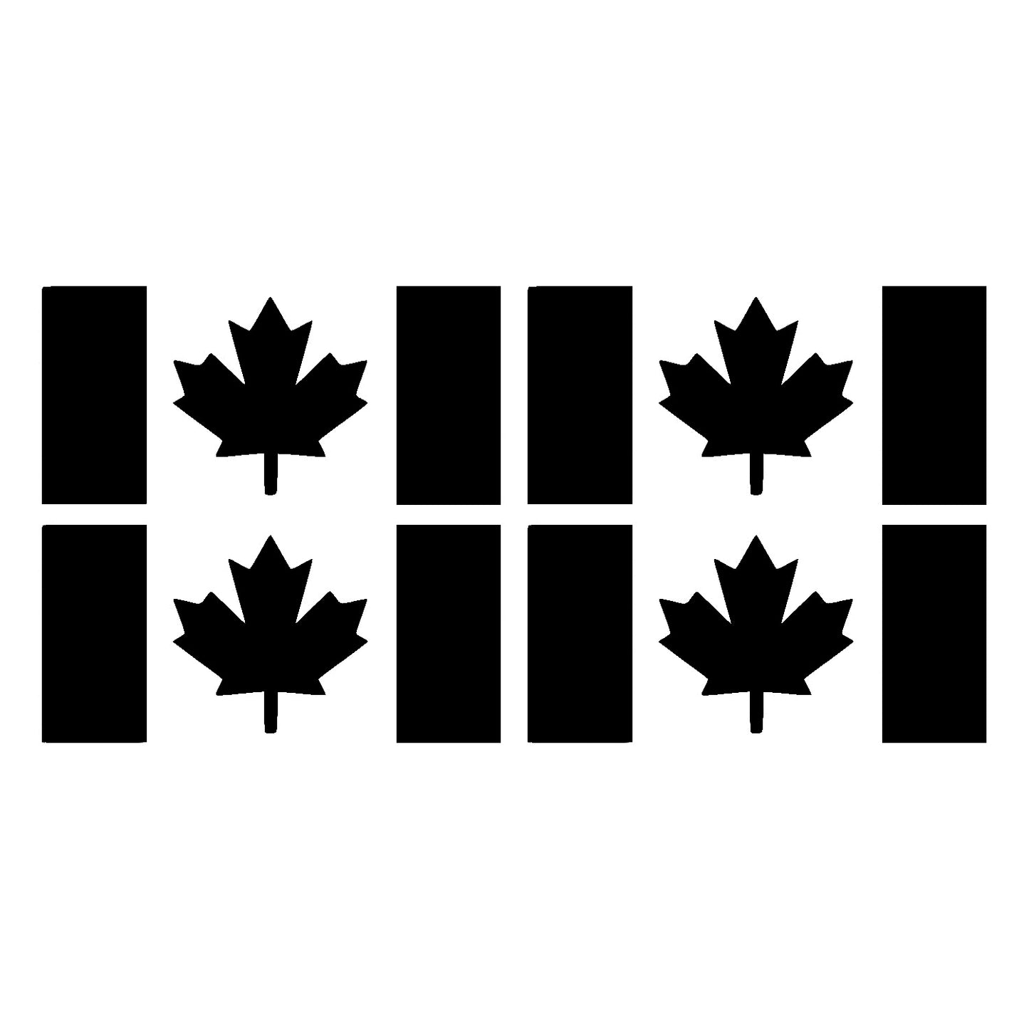 Matte Black Thick Stem Canada Flag Vinyl Decal – 4 Pack