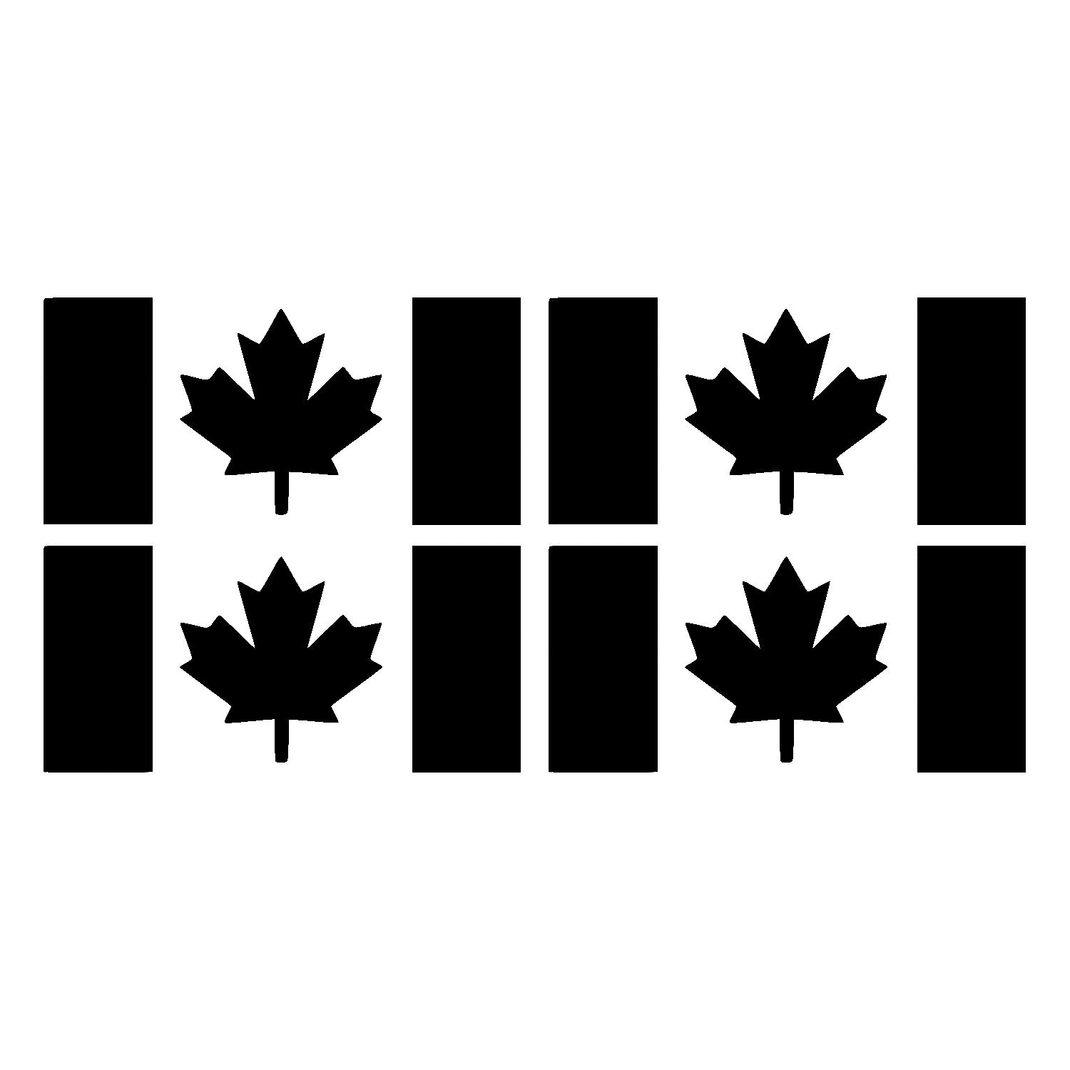 Matte Black Thick Stem Canada Flag Vinyl Decal – 4 Pack