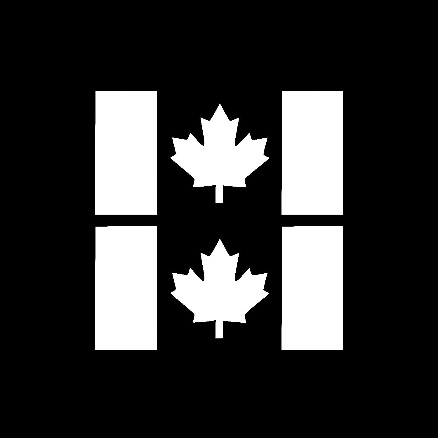 Matte White Thick Stem Canada Flag Vinyl Decal – 2 Pack