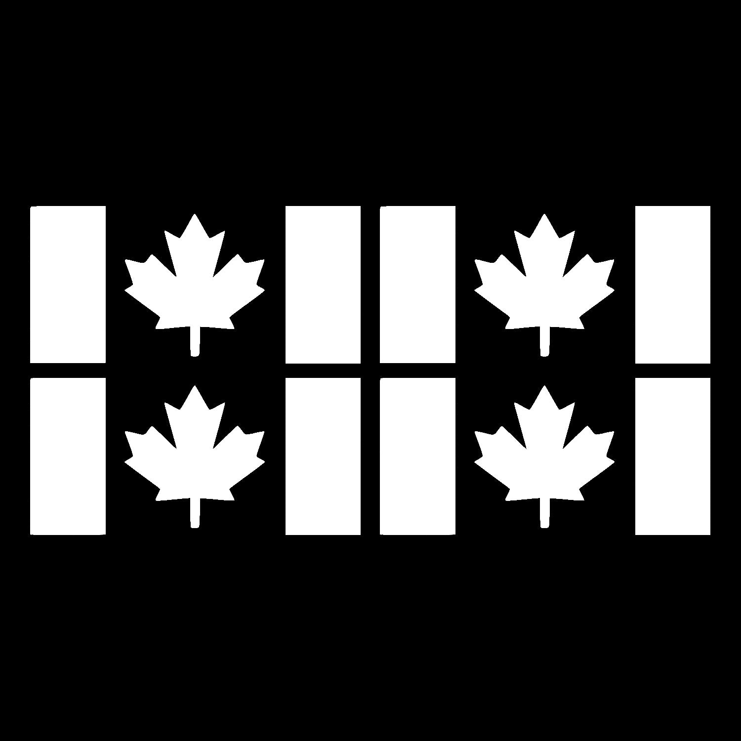 Matte White Thick Stem Canada Flag Vinyl Decal – 4 Pack
