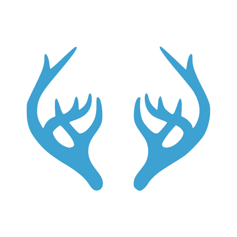 Moose Antler Decal - Single | Wildlife & Hunting Vinyl Sticker | Aarna Kraft Canada Light Blue