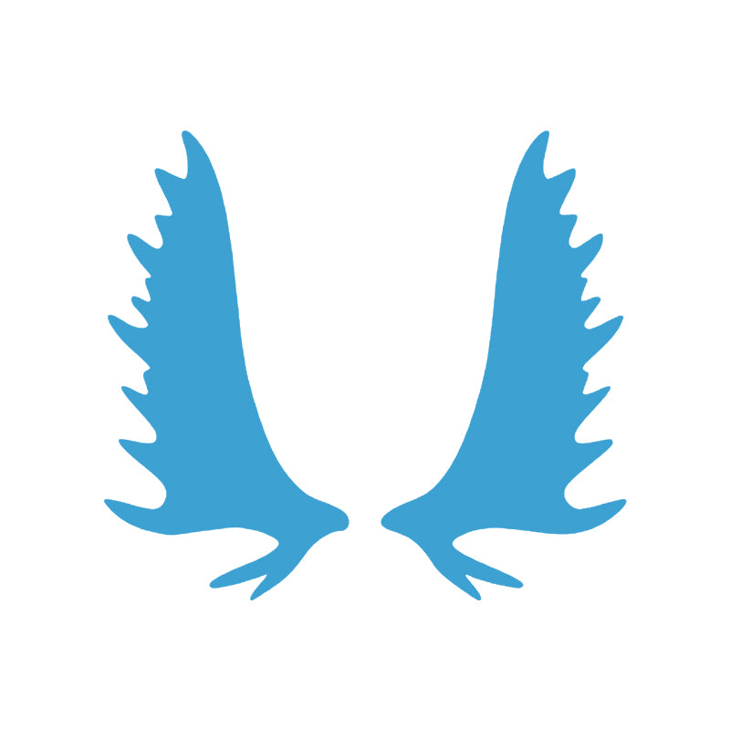 Moose Antler Decal - Tall Rack | Wildlife & Hunting Vinyl Sticker | Aarna Kraft Canada - Light Blue