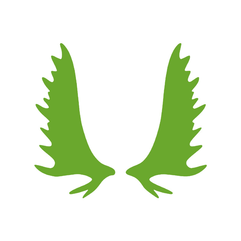 Moose Antler Decal - Tall Rack | Wildlife & Hunting Vinyl Sticker | Aarna Kraft Canada - Lime Green