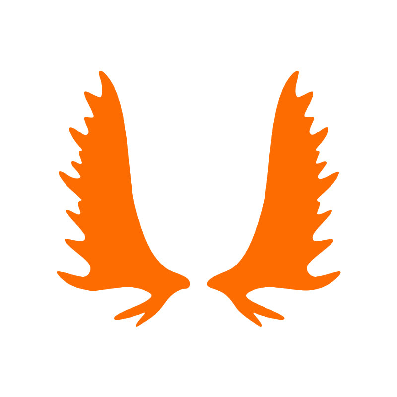 Moose Antler Decal - Tall Rack | Wildlife & Hunting Vinyl Sticker | Aarna Kraft Canada - Orange
