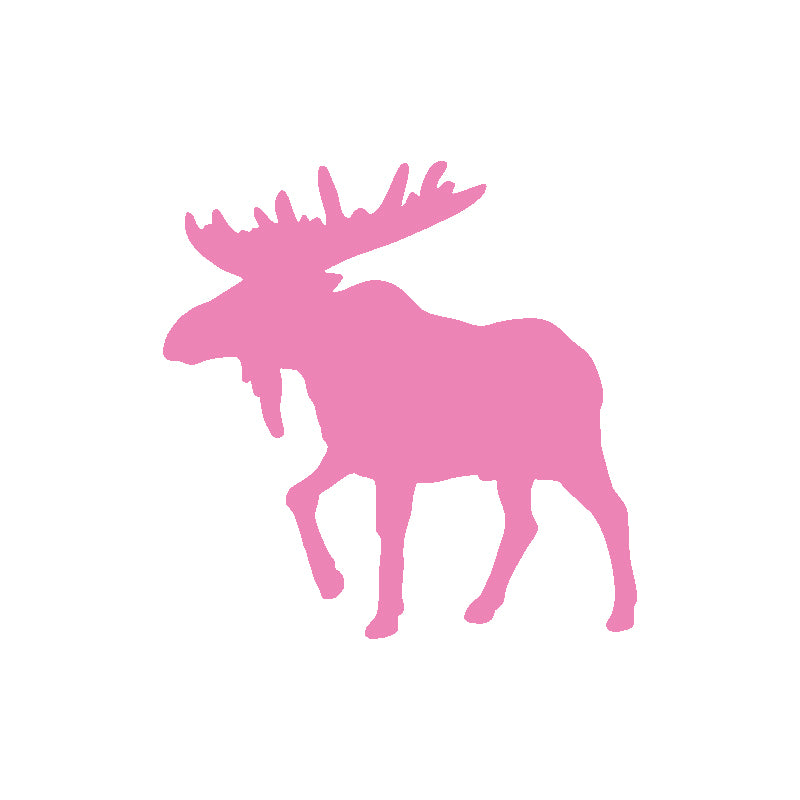 Moose Silhouette Decal - Bull Moose | Wildlife & Hunting Vinyl Sticker | Aarna Kraft Canada - Baby Pink