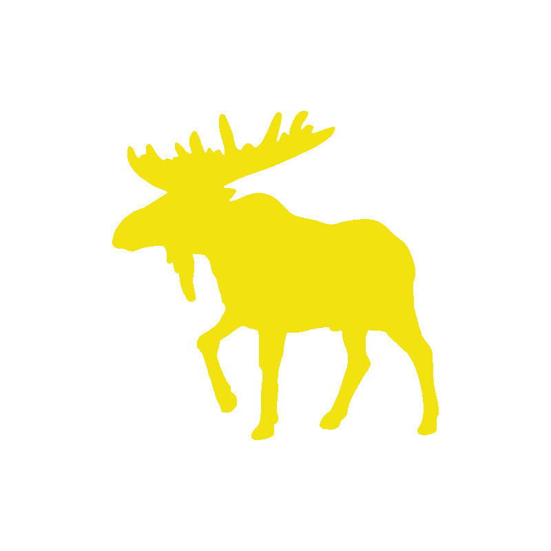 Moose Silhouette Decal - Bull Moose | Wildlife & Hunting Vinyl Sticker | Aarna Kraft Canada - Brimstone Yellow