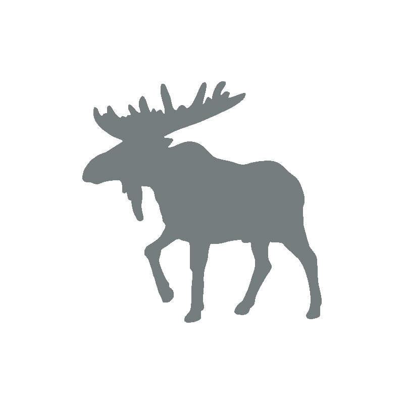 Moose Silhouette Decal - Bull Moose | Wildlife & Hunting Vinyl Sticker | Aarna Kraft Canada - Grey