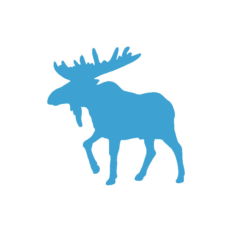 Moose Silhouette Decal - Bull Moose | Wildlife & Hunting Vinyl Sticker | Aarna Kraft Canada - Light Blue