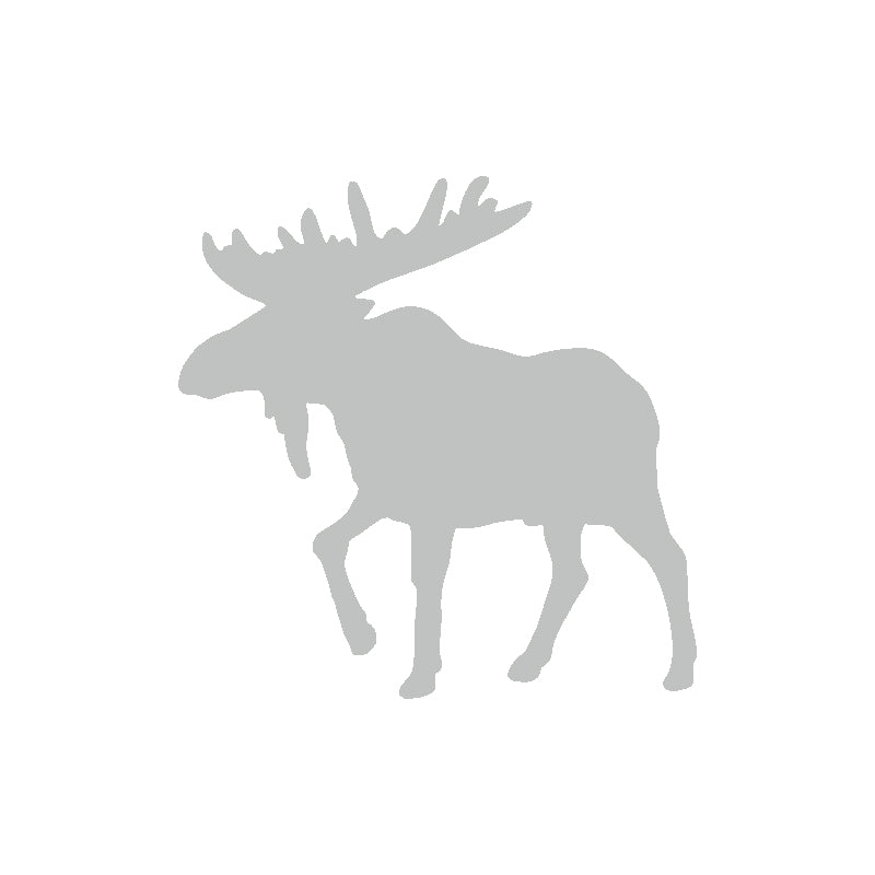 Moose Silhouette Decal - Bull Moose | Wildlife & Hunting Vinyl Sticker | Aarna Kraft Canada - Light Grey