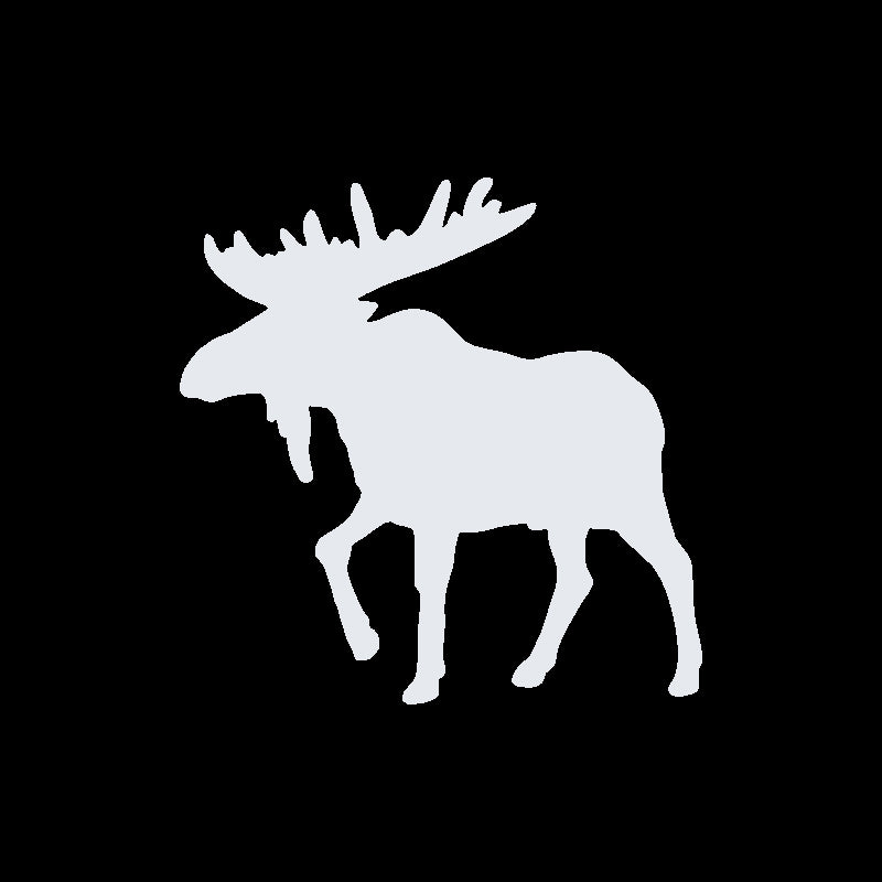 Moose Silhouette Decal - Bull Moose | Wildlife & Hunting Vinyl Sticker | Aarna Kraft Canada - Matte White
