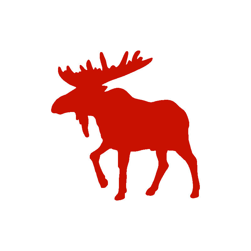 Moose Silhouette Decal - Bull Moose | Wildlife & Hunting Vinyl Sticker | Aarna Kraft Canada - Red