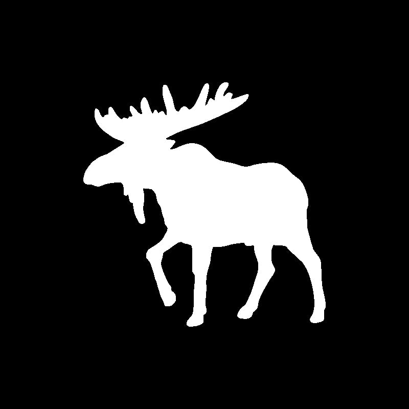 Moose Silhouette Decal - Bull Moose | Wildlife & Hunting Vinyl Sticker | Aarna Kraft Canada - White
