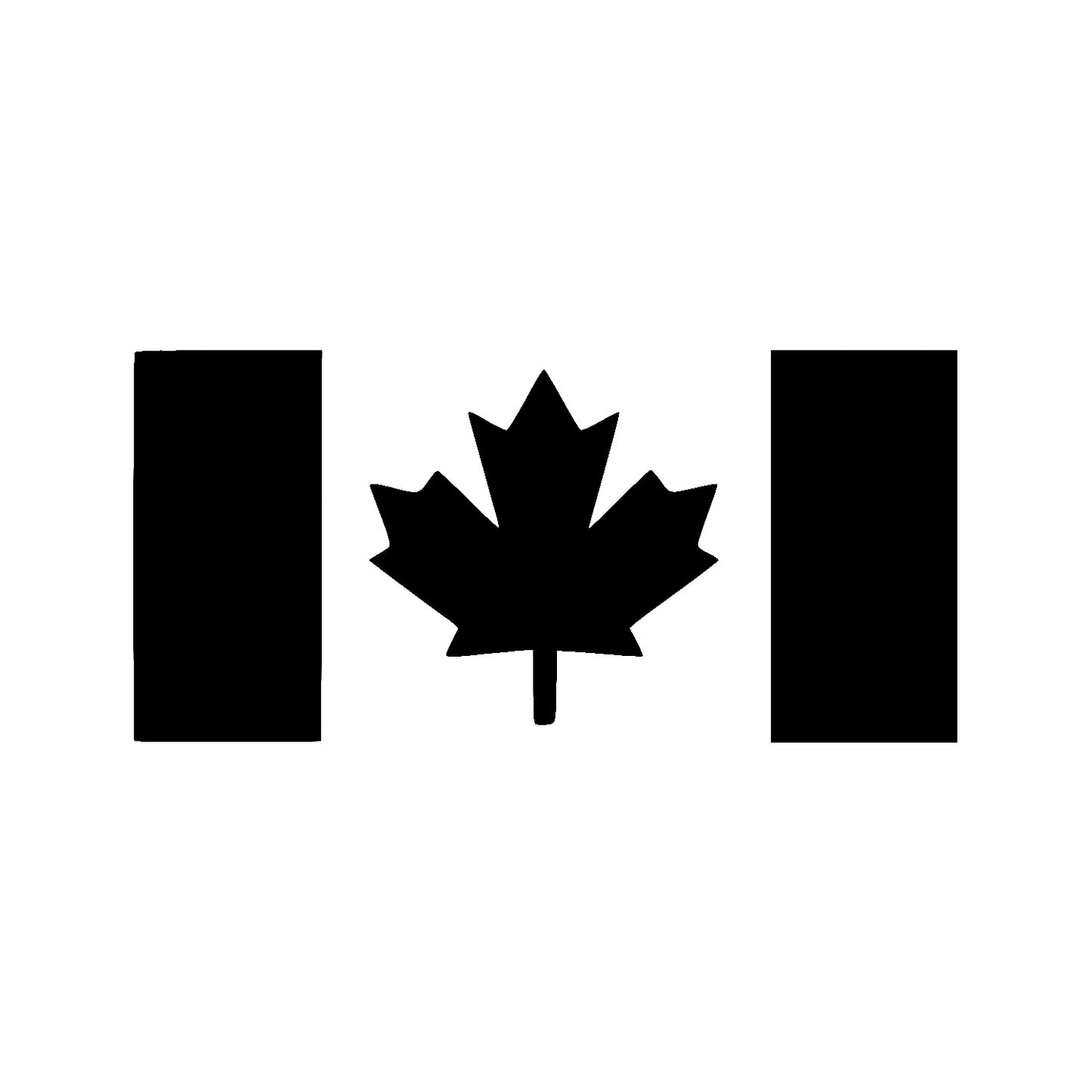 One Black Glossy Thick Stem Canada Flag Vinyl Decal