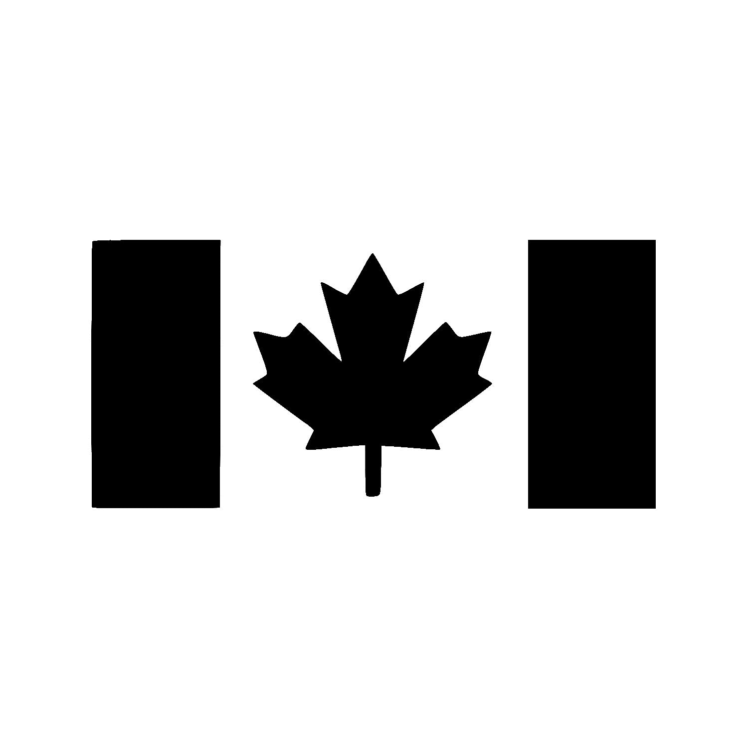 One Black Glossy Thick Stem Canada Flag Vinyl Decal