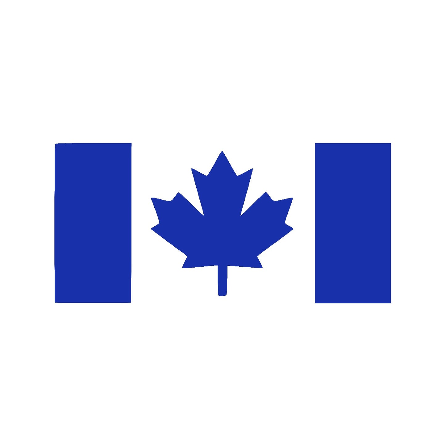 One Blue Thick Stem Canada Flag Vinyl Decal
