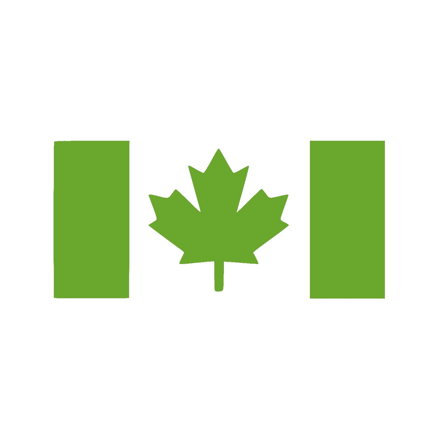 One Grey Thick Stem Canada Flag Vinyl Decal