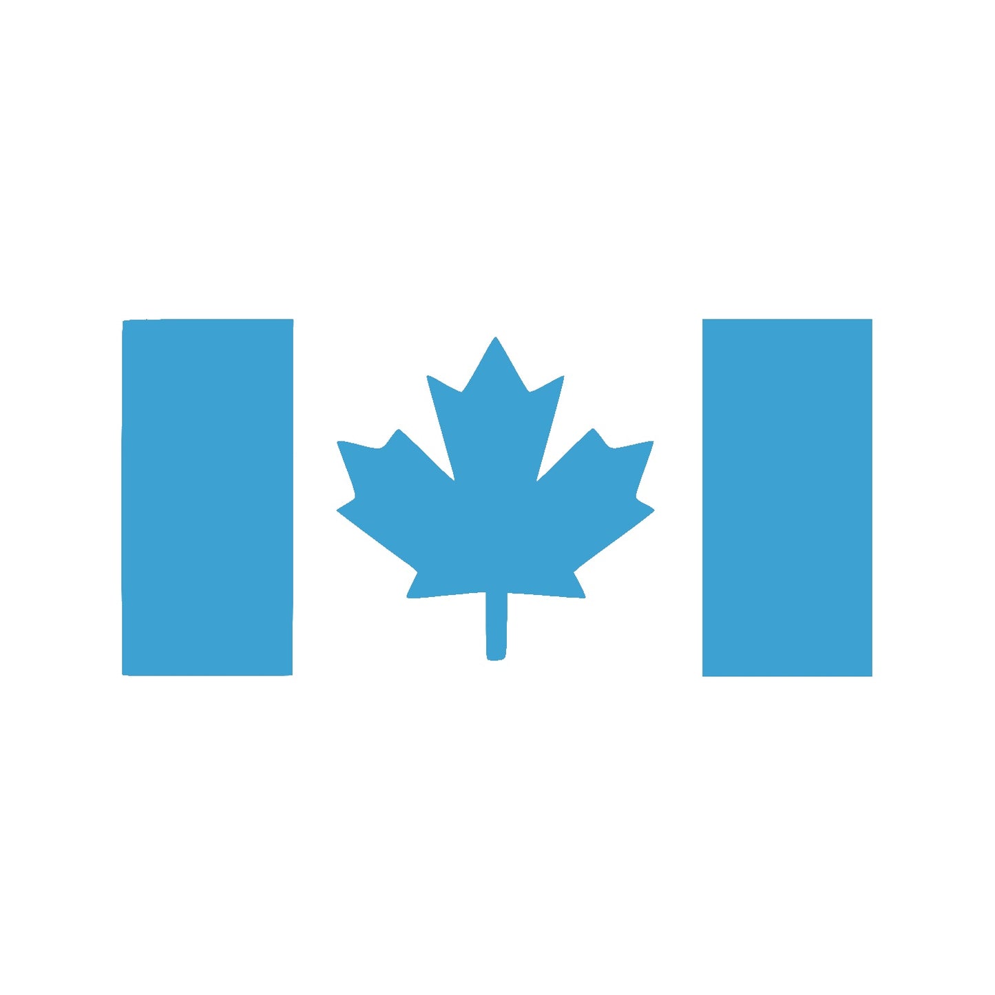 One Light Blue Thick Stem Canada Flag Vinyl Decal