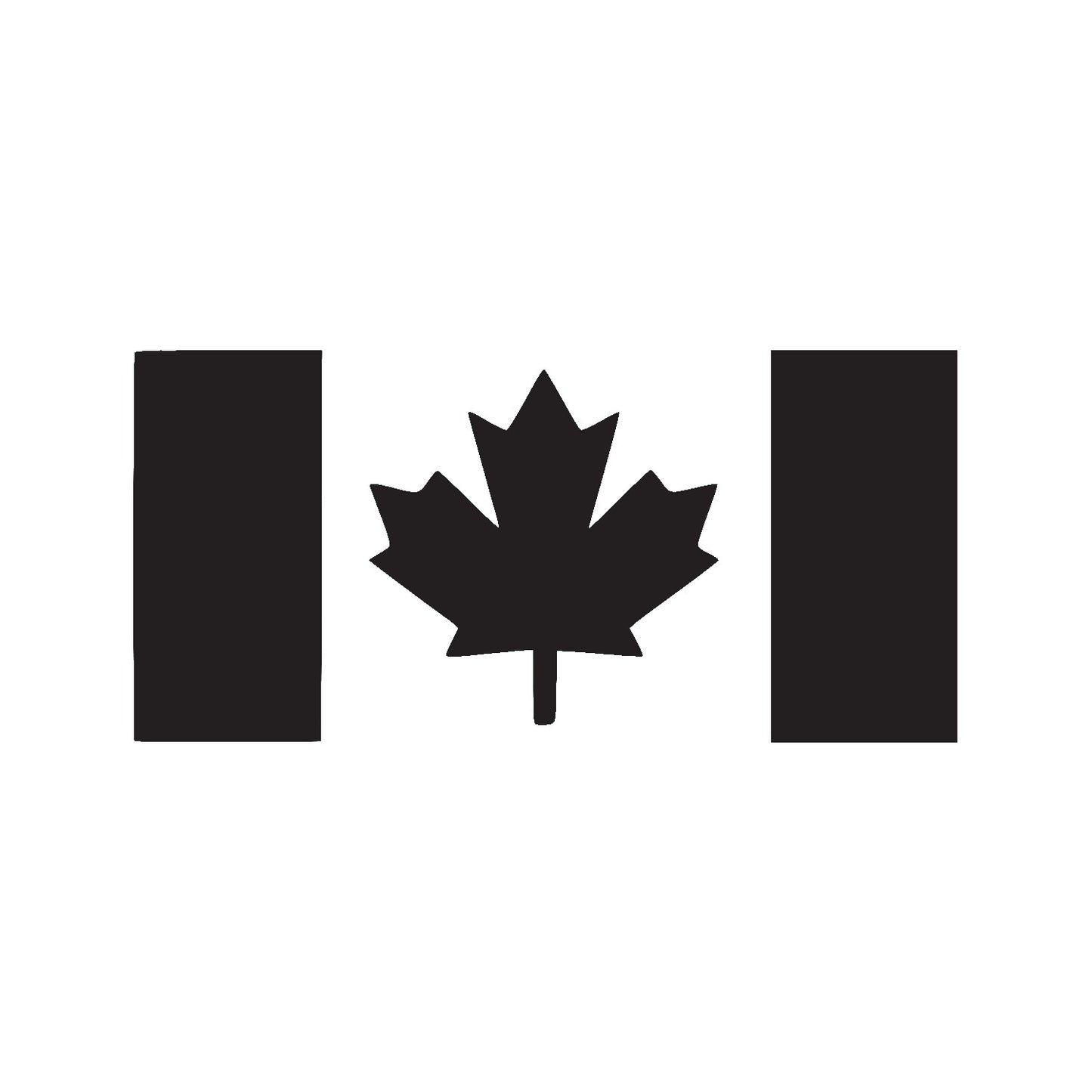 One Matte Black Thick Stem Canada Flag Vinyl Decal