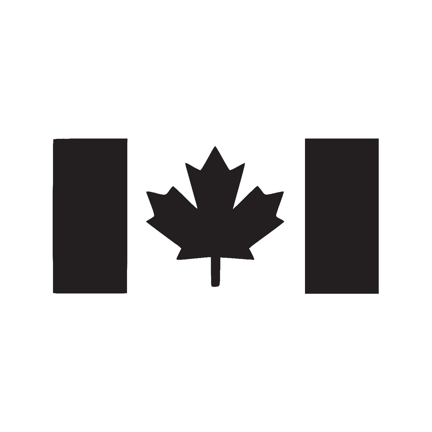 One Matte Black Thick Stem Canada Flag Vinyl Decal