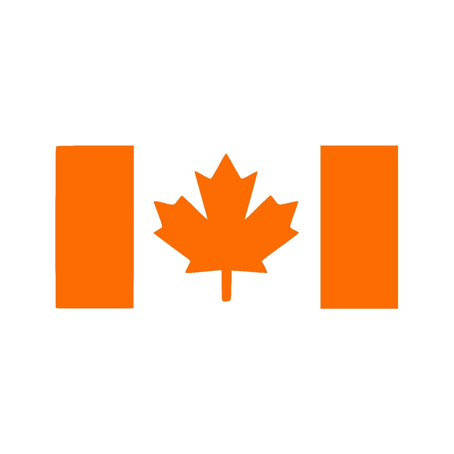 One Orange Thick Stem Canada Flag Vinyl Decal