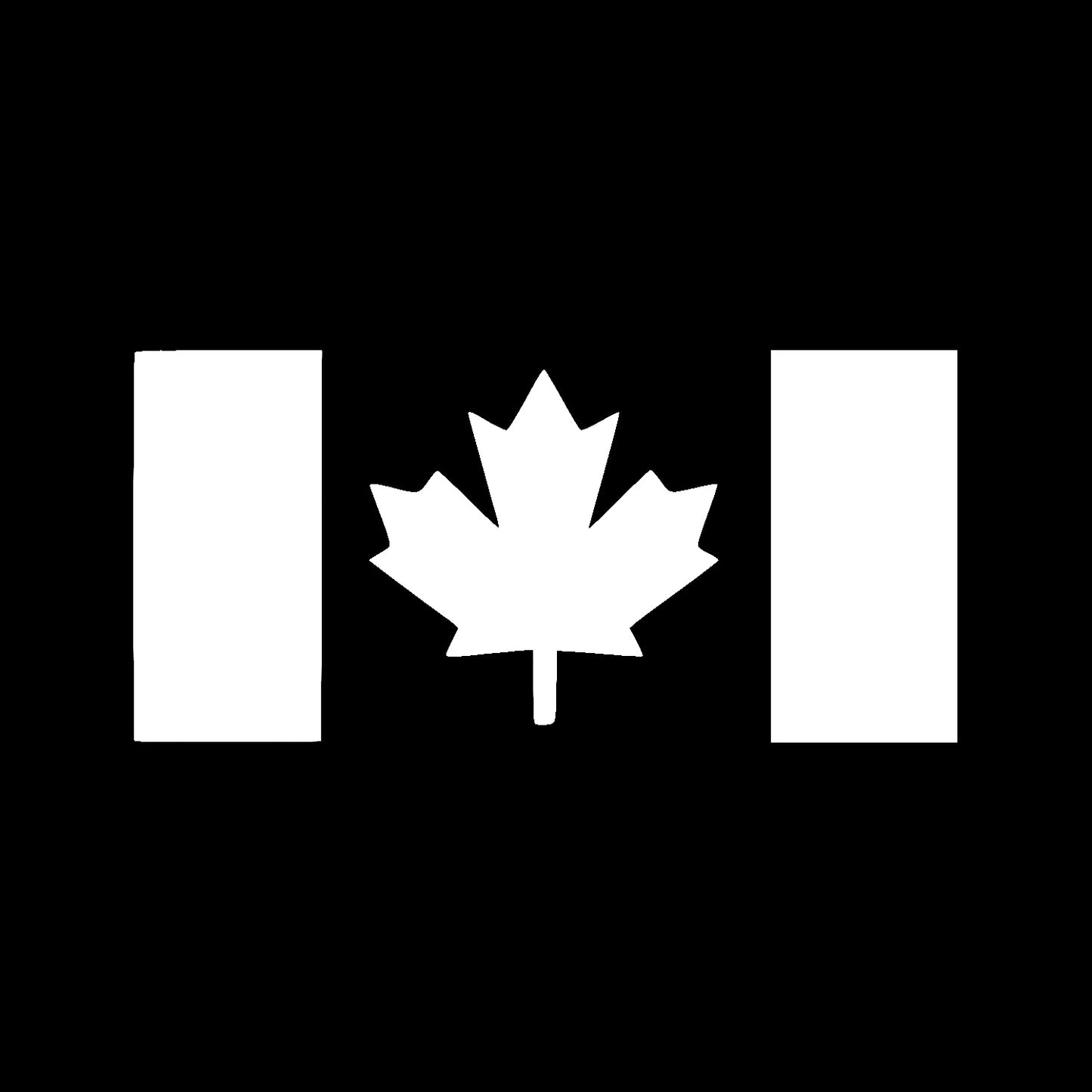 One White Glossy Thick Stem Canada Flag Vinyl Decal