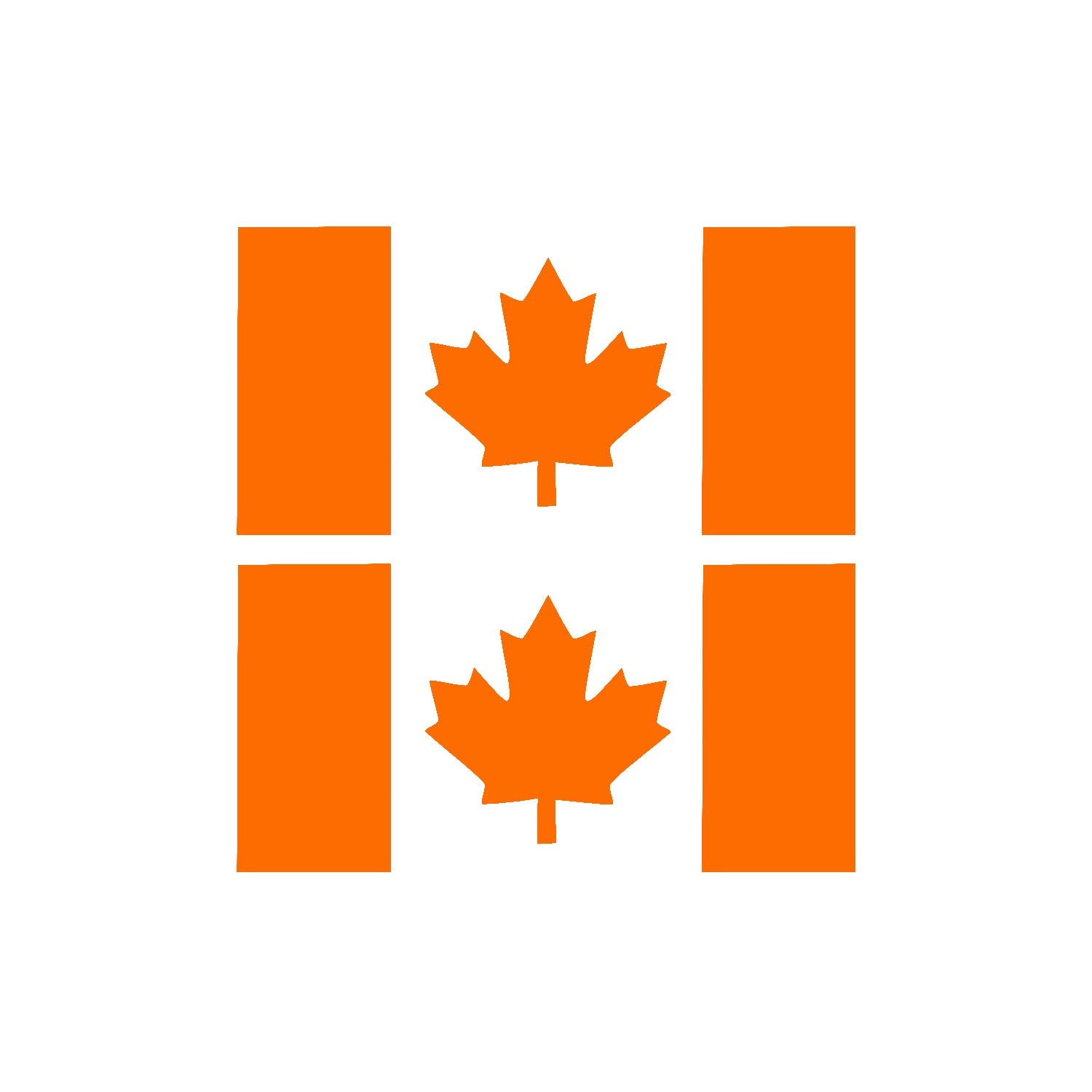 Orange Thick Stem Canada Flag Vinyl Decal – 2 Pack
