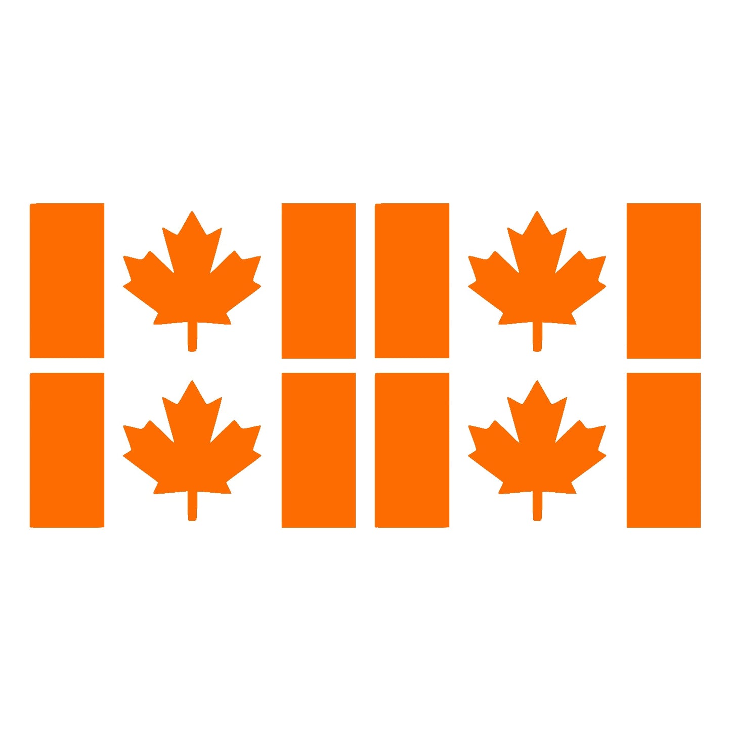 Orange Thick Stem Canada Flag Vinyl Decal – 4 Pack