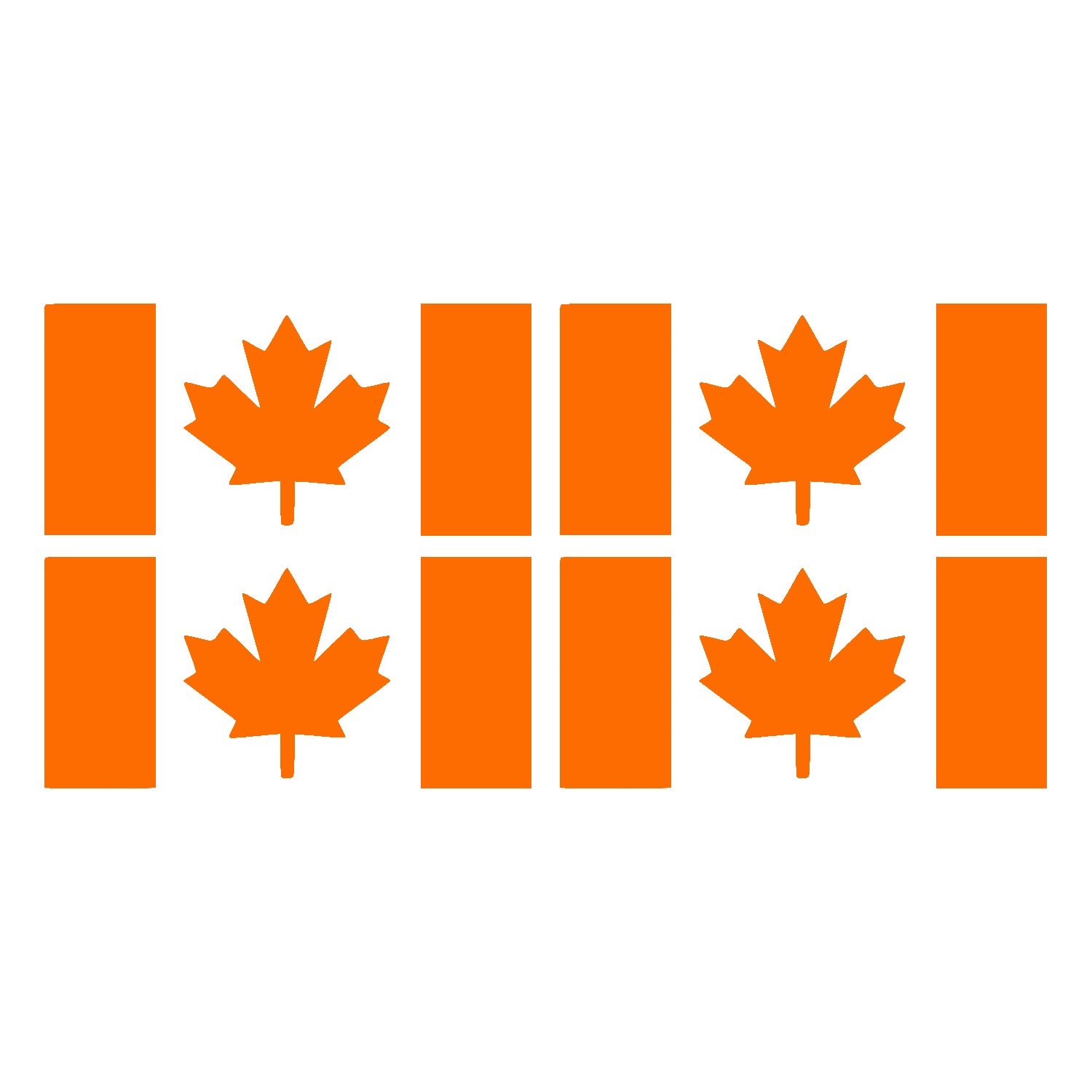Orange Thick Stem Canada Flag Vinyl Decal – 4 Pack