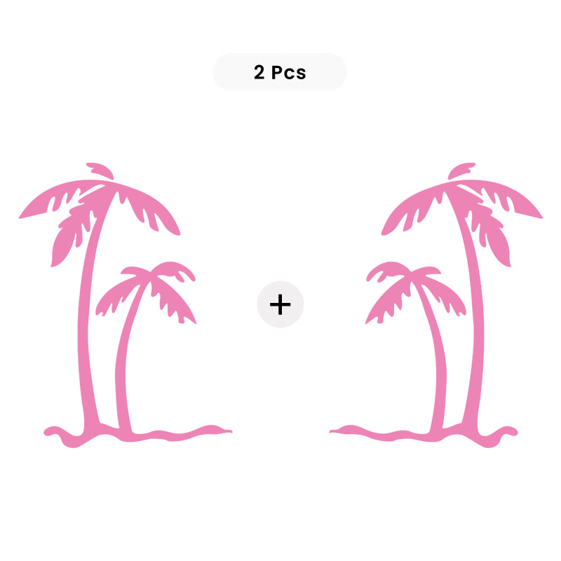 Palm Tree Decal - Tropical Beach Pair | Vinyl Sticker | Aarna Kraft Canada Baby Pink