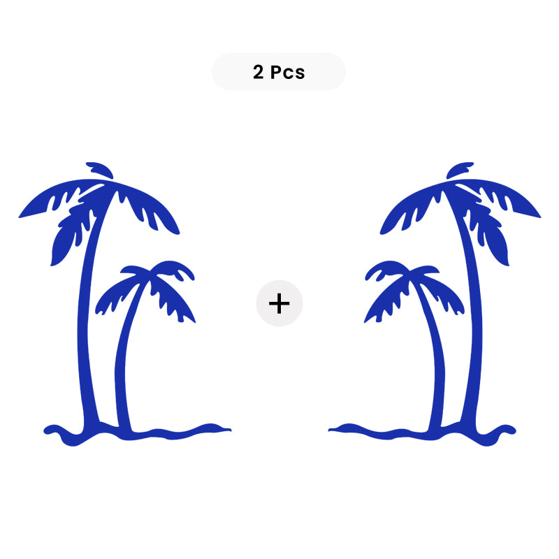 Palm Tree Decal - Tropical Beach Pair | Vinyl Sticker | Aarna Kraft Canada Blue