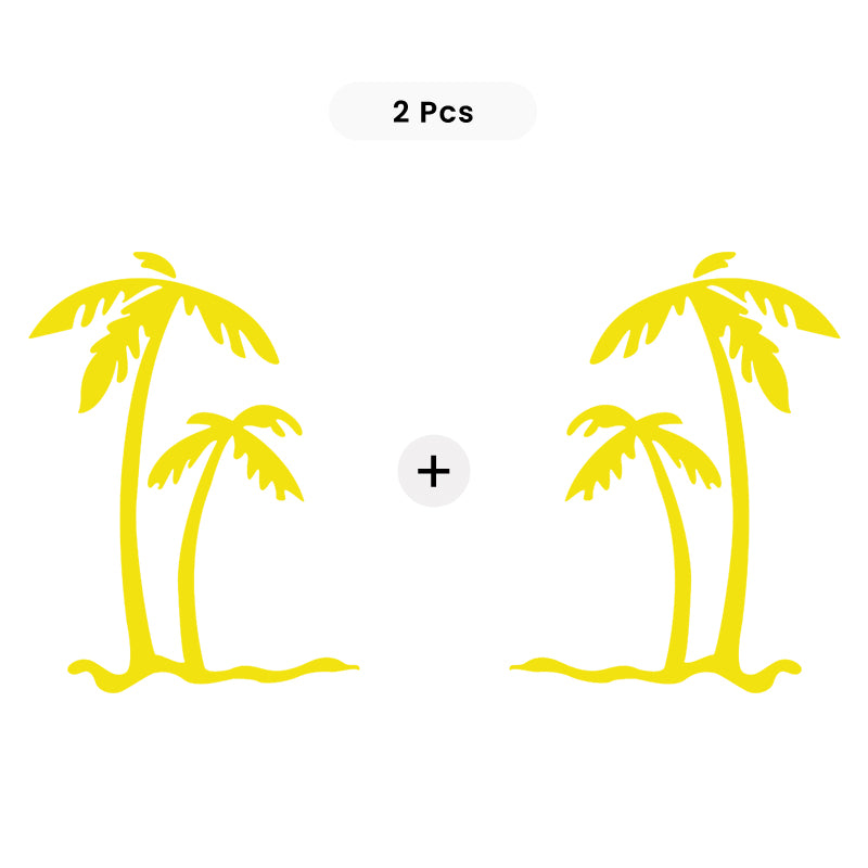 Palm Tree Decal - Tropical Beach Pair | Vinyl Sticker | Aarna Kraft Canada Brimstone Yellow