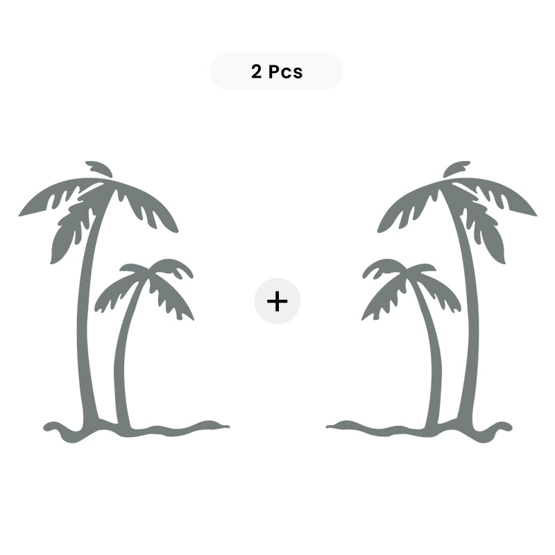 Palm Tree Decal - Tropical Beach Pair | Vinyl Sticker | Aarna Kraft Canada Grey