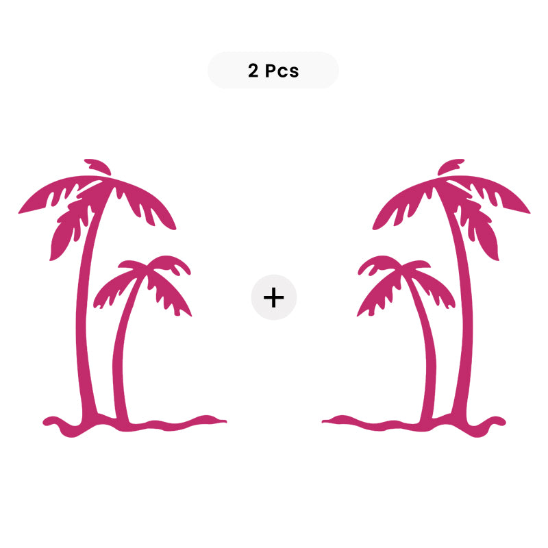 Palm Tree Decal - Tropical Beach Pair | Vinyl Sticker | Aarna Kraft Canada Hot Pink