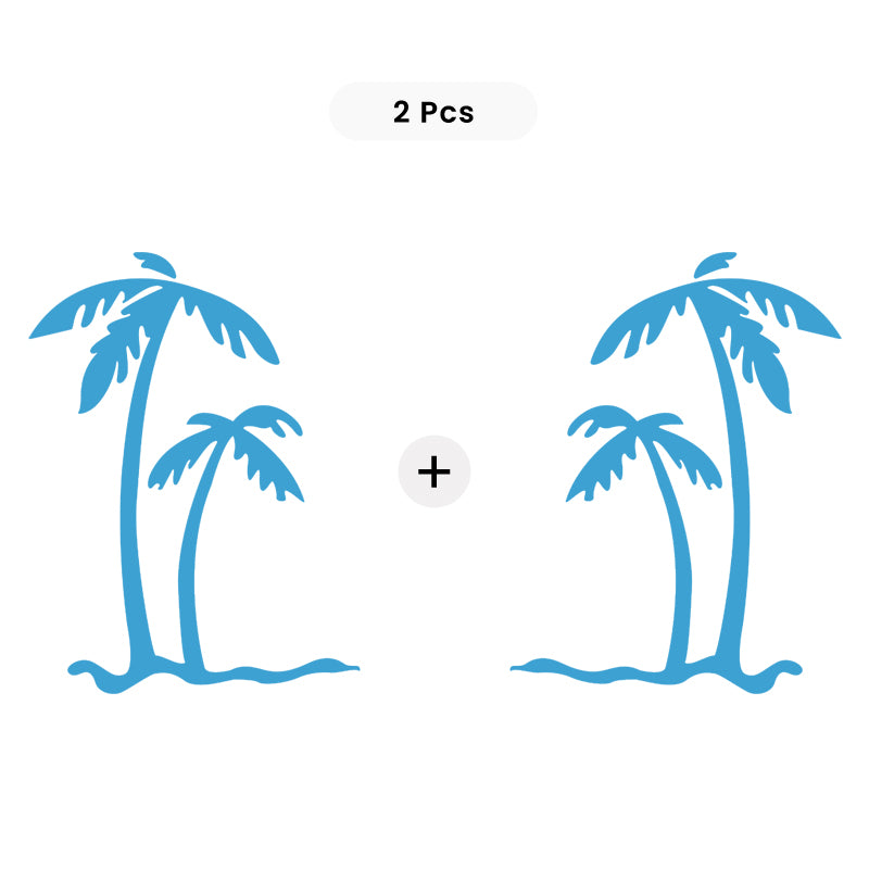Palm Tree Decal - Tropical Beach Pair | Vinyl Sticker | Aarna Kraft Canada Light Blue