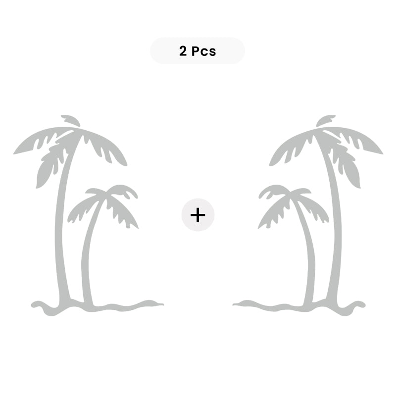 Palm Tree Decal - Tropical Beach Pair | Vinyl Sticker | Aarna Kraft Canada Light Grey