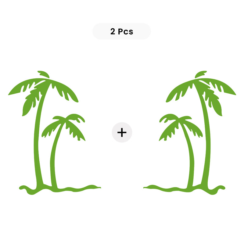 Palm Tree Decal - Tropical Beach Pair | Vinyl Sticker | Aarna Kraft Canada Lime Green