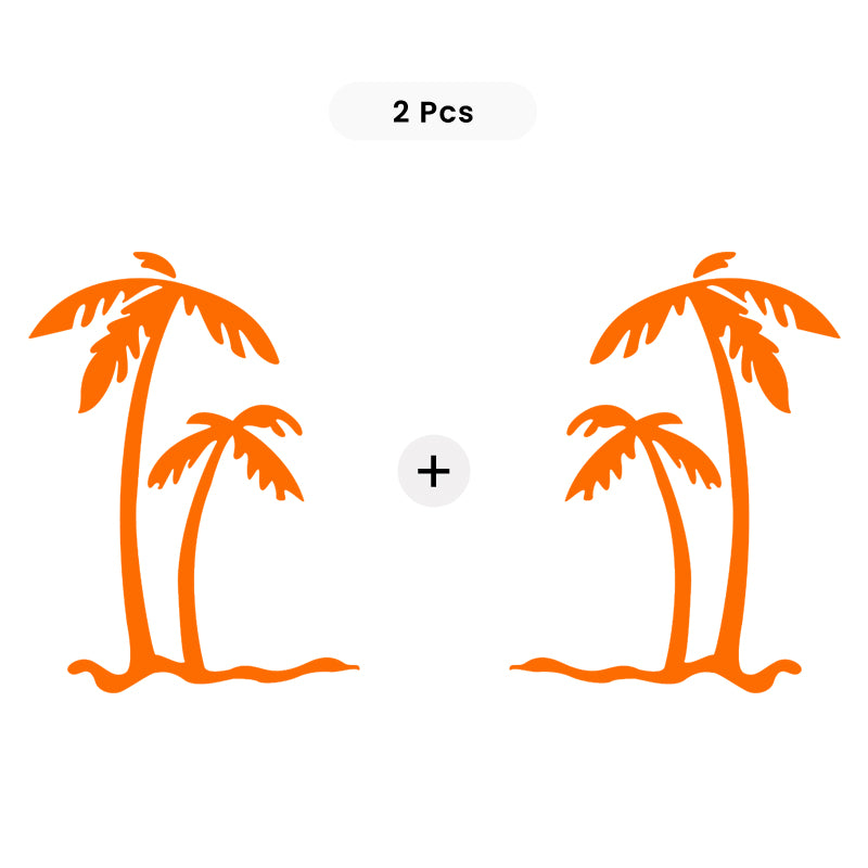 Palm Tree Decal - Tropical Beach Pair | Vinyl Sticker | Aarna Kraft Canada Orange