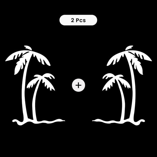 Palm Tree Decal - Tropical Beach Pair | Vinyl Sticker | Aarna Kraft Canada White