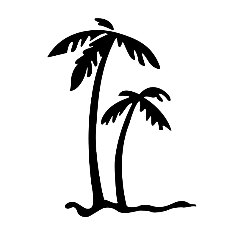 Palm Tree Decal - Tropical Beach | Vinyl Sticker | Aarna Kraft Canada Black