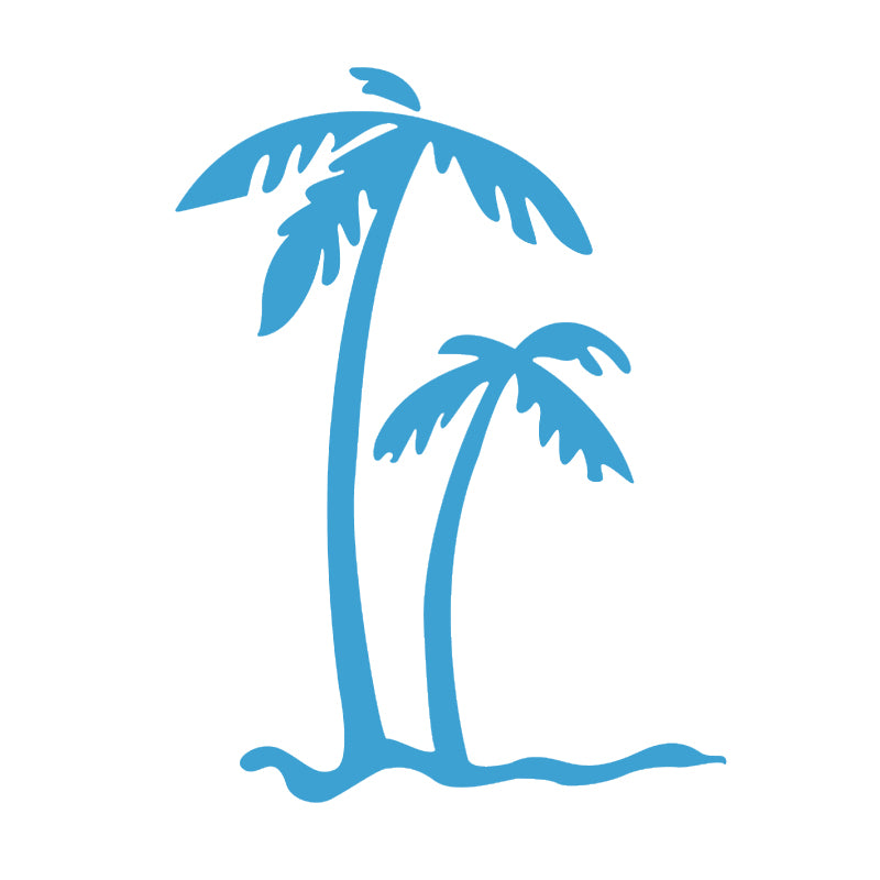Palm Tree Decal - Tropical Beach | Vinyl Sticker | Aarna Kraft Canada Light Blue