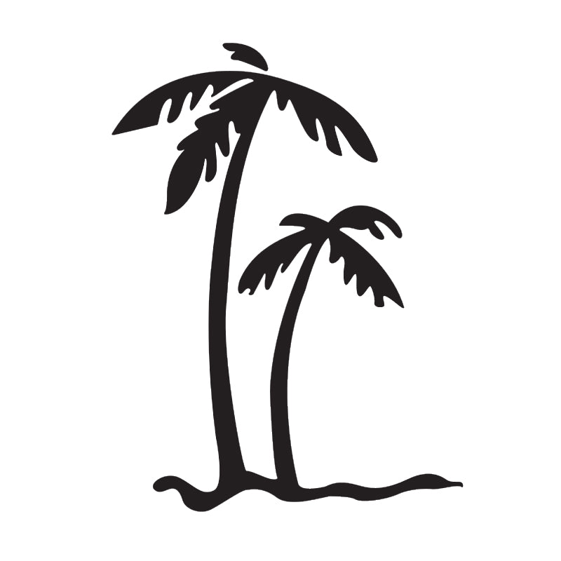 Palm Tree Decal - Tropical Beach | Vinyl Sticker | Aarna Kraft Canada Matte Black
