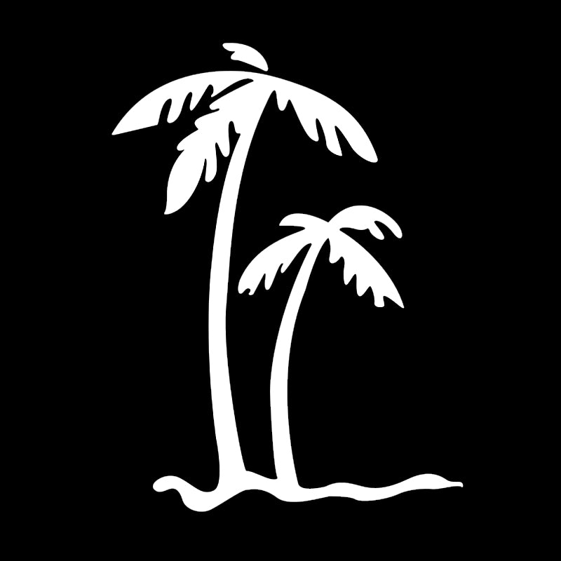 Palm Tree Decal - Tropical Beach | Vinyl Sticker | Aarna Kraft Canada Matte White