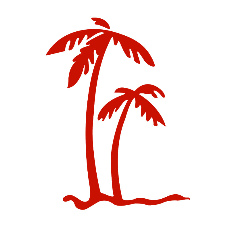 Palm Tree Decal - Tropical Beach | Vinyl Sticker | Aarna Kraft Canada Red