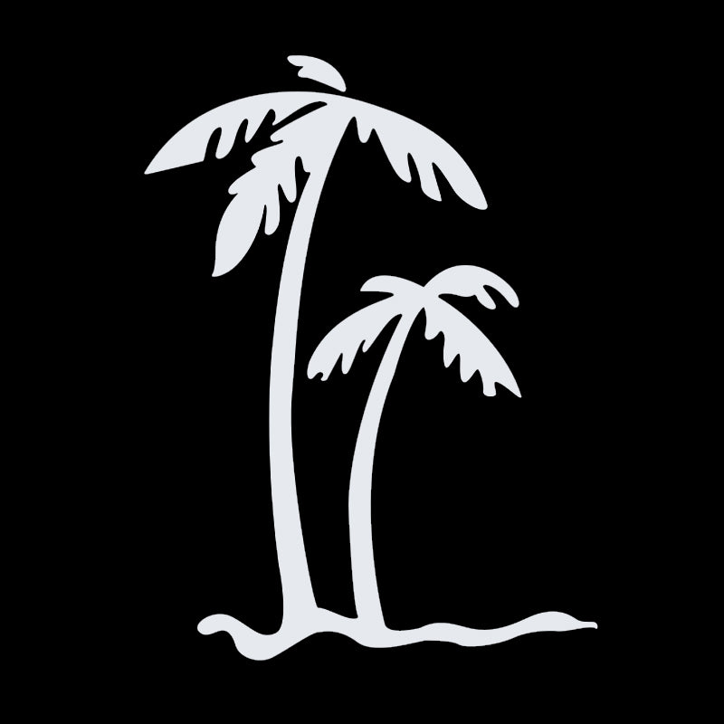 Palm Tree Decal - Tropical Beach | Vinyl Sticker | Aarna Kraft Canada White