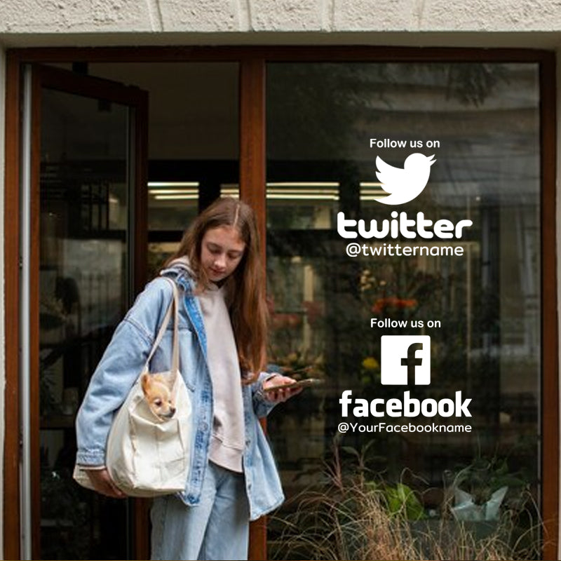 Personalized Social Media Decals Pack of 3 on Window | Aarna Kraft Canada