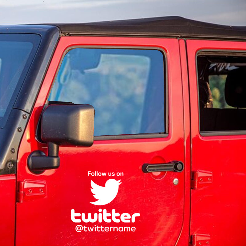 Personalized Twitter Decal on Car Window | Aarna Kraft Canada
